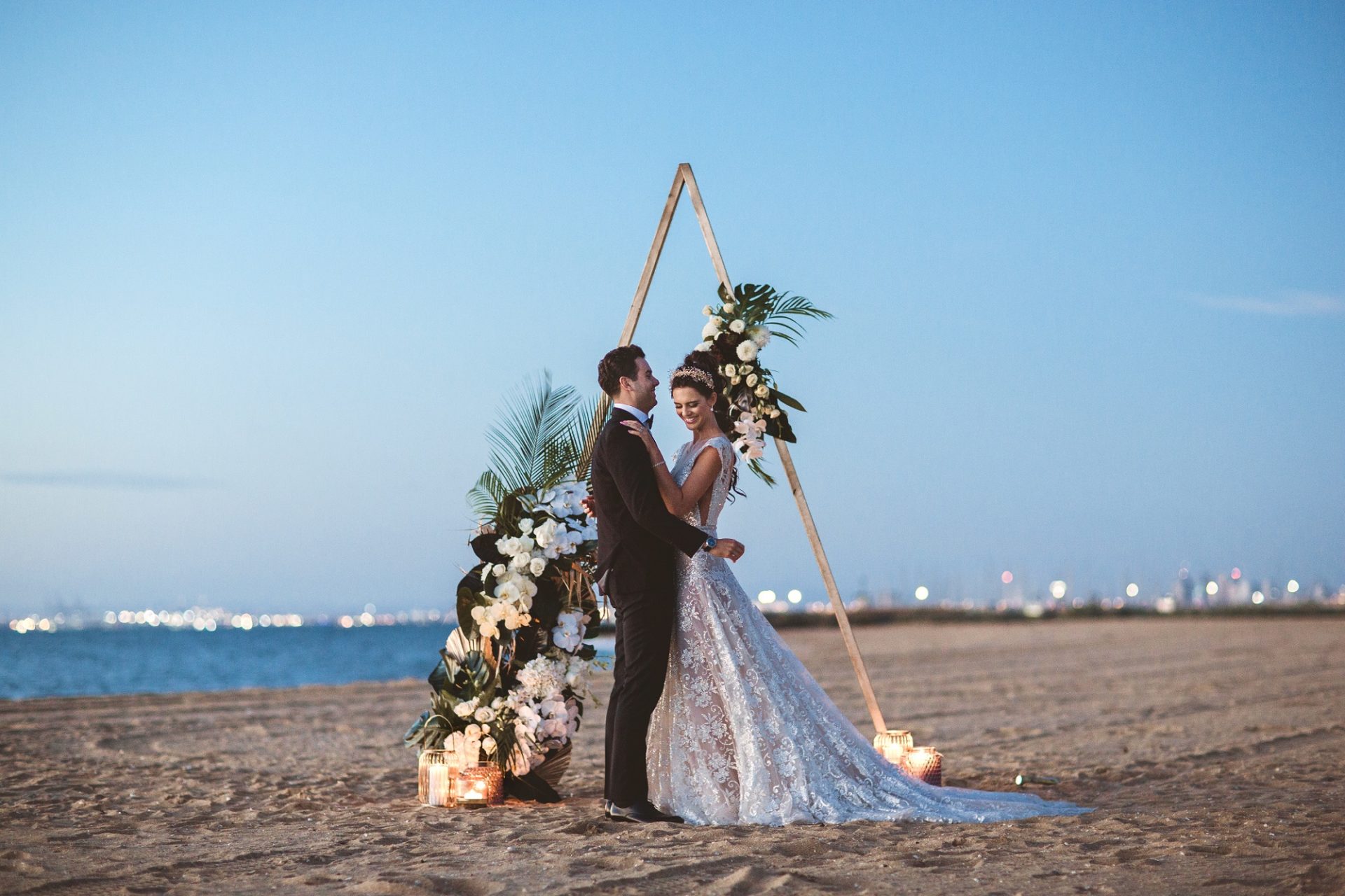 Beach wedding venue ceremony