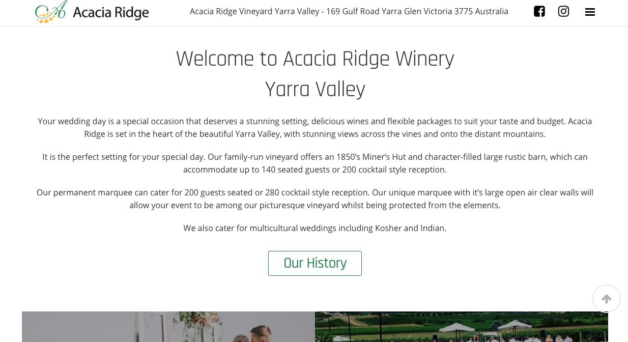 Acacia Ridge Wedding Reception Venue Yarra Valley