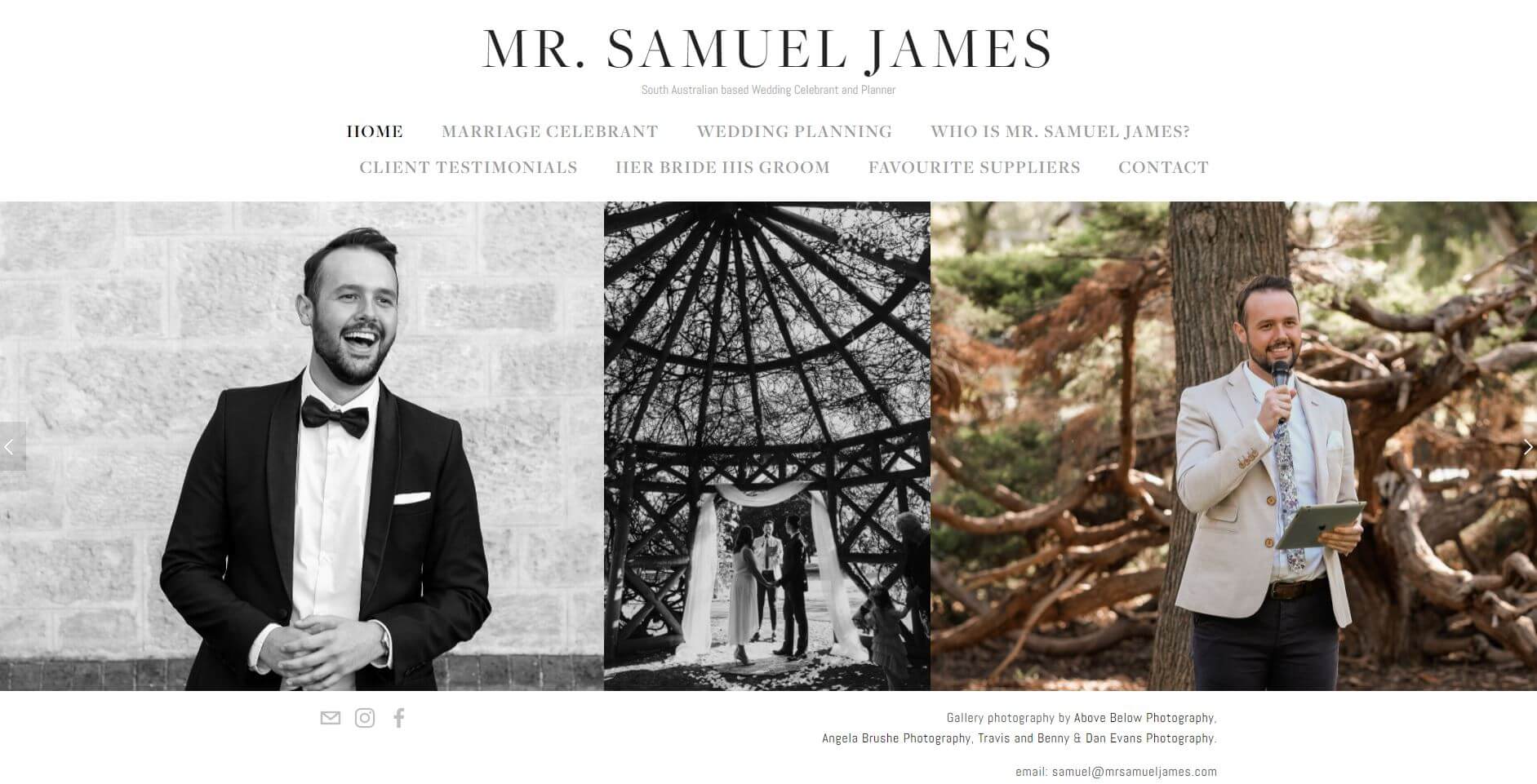 Mr. Samuel James Wedding Celebrants Adelaide