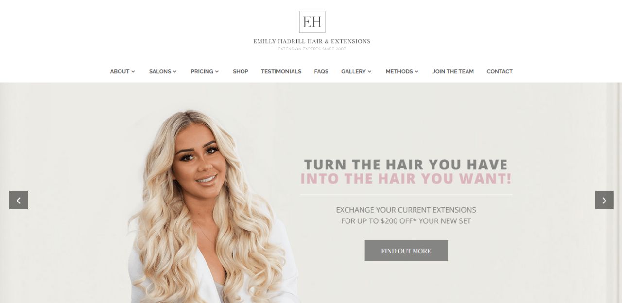 Emilly Hadrill Hair Extensions Wedding & Bridal Beauty Salon In Melbourne