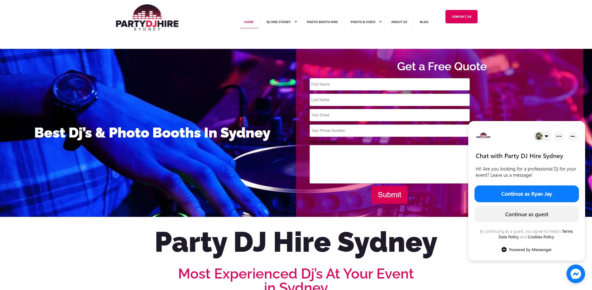 Party Dj Hire Sydney