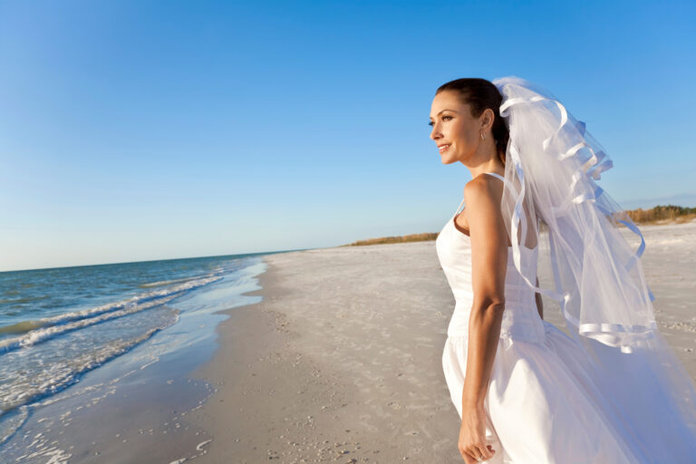 Bride At Beach Wedding