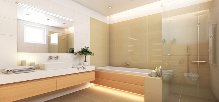 Bright Bathroom With Candels